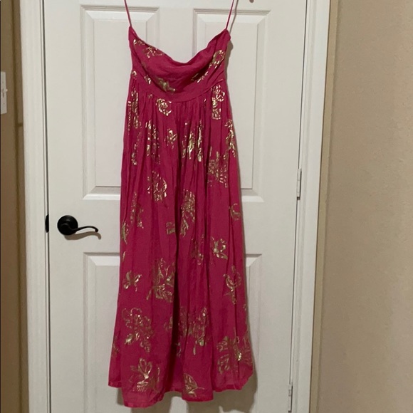 NWT free people Baja Babe Midi Dress in Hot Pink - Picture 5 of 6